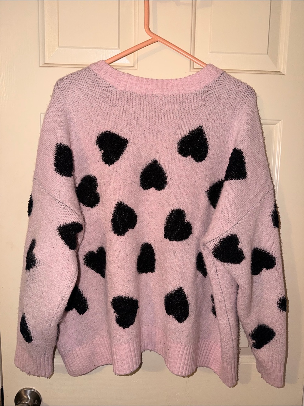 torrid Pink Sweater with Black Heart Print